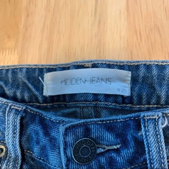 Hidden Jeans Two Tone Distressed Raw Hem Jeans Size 25 - Picture 7 of 14